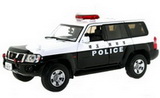 1:43 NISSAN SAFARI _ PATROL 2005 JAPAN POLICE CAR WHITE Ú BLACK